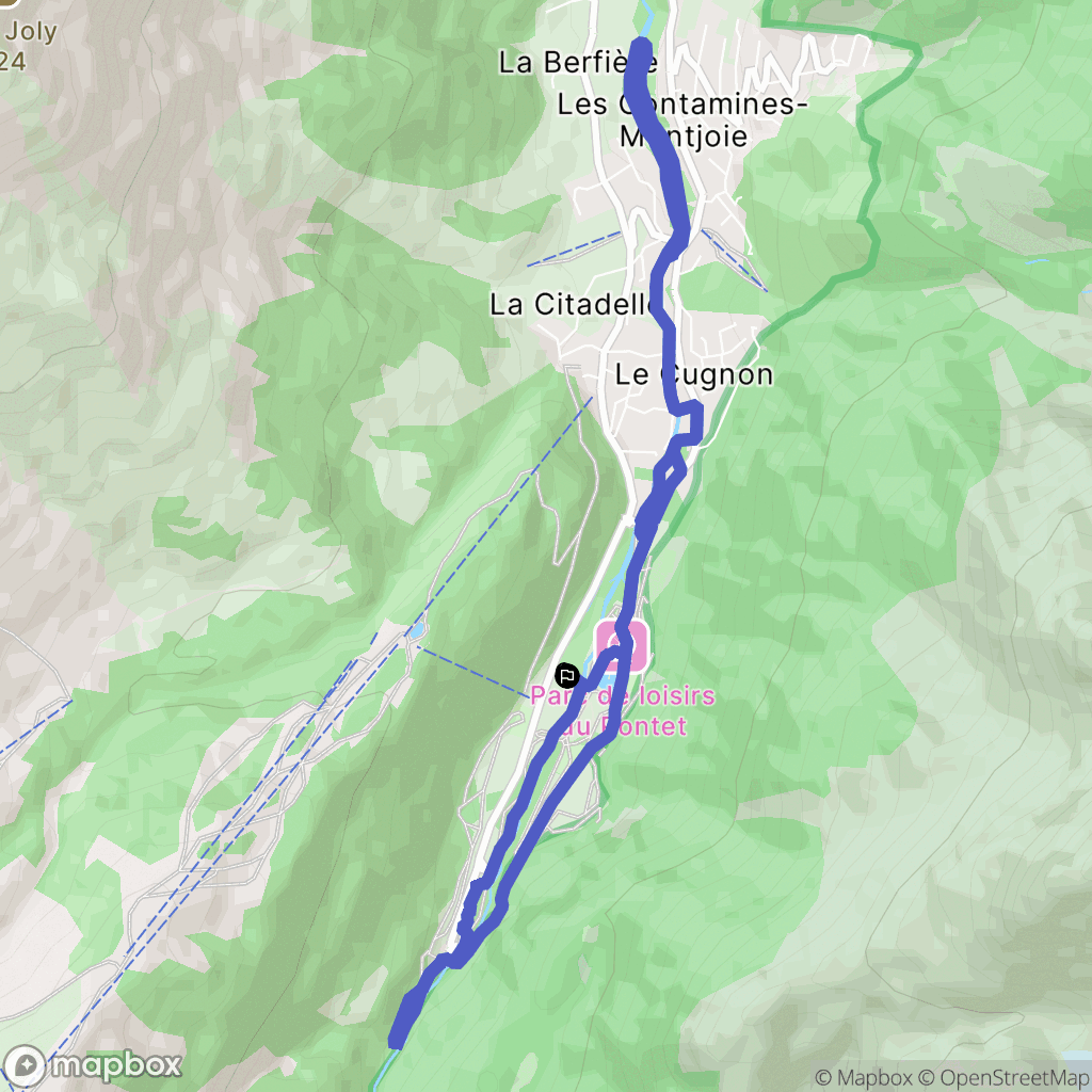 Les Contamines-Montjoie : carte du parcours de randonnée - France