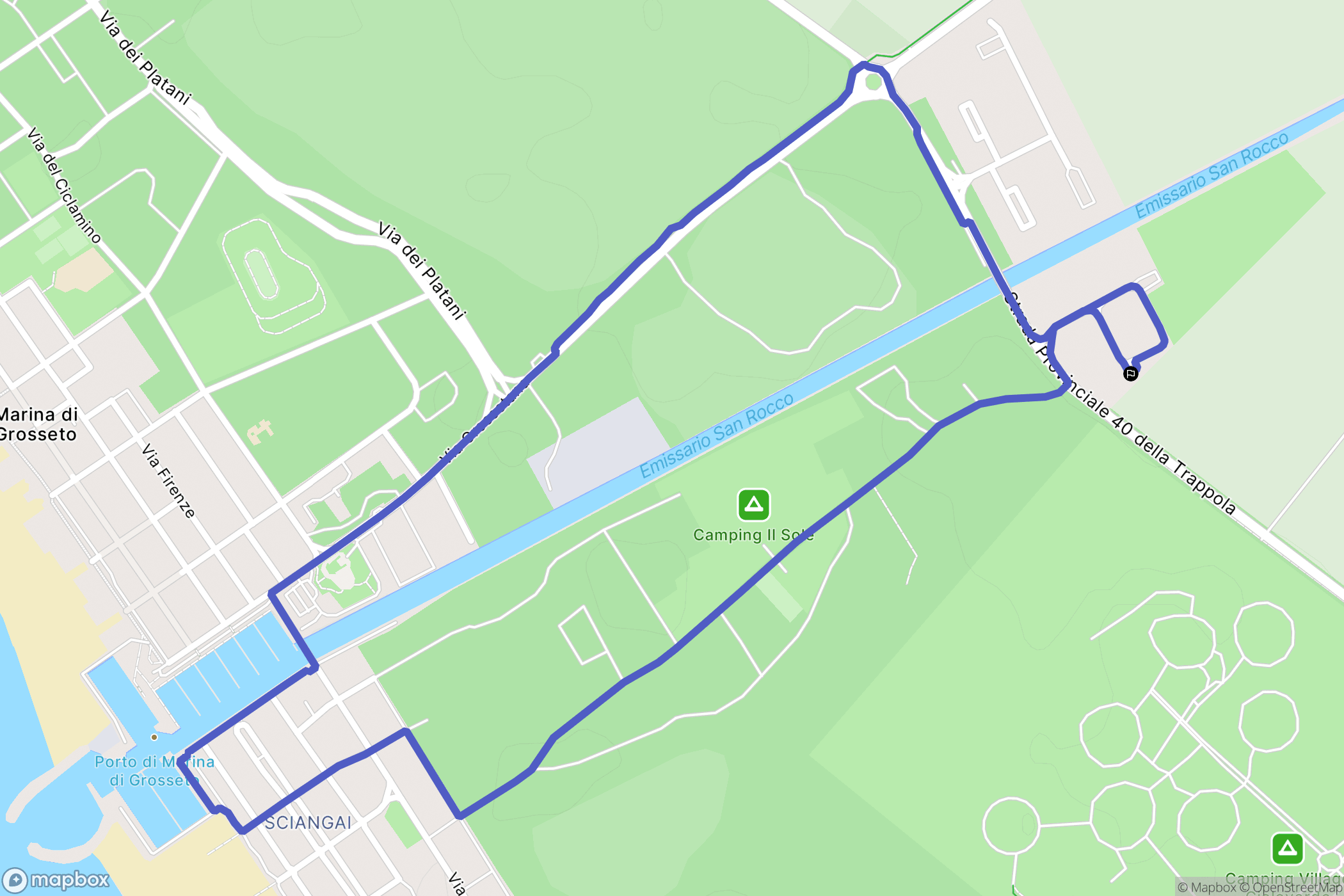  : carte du parcours de randonnée - Italy