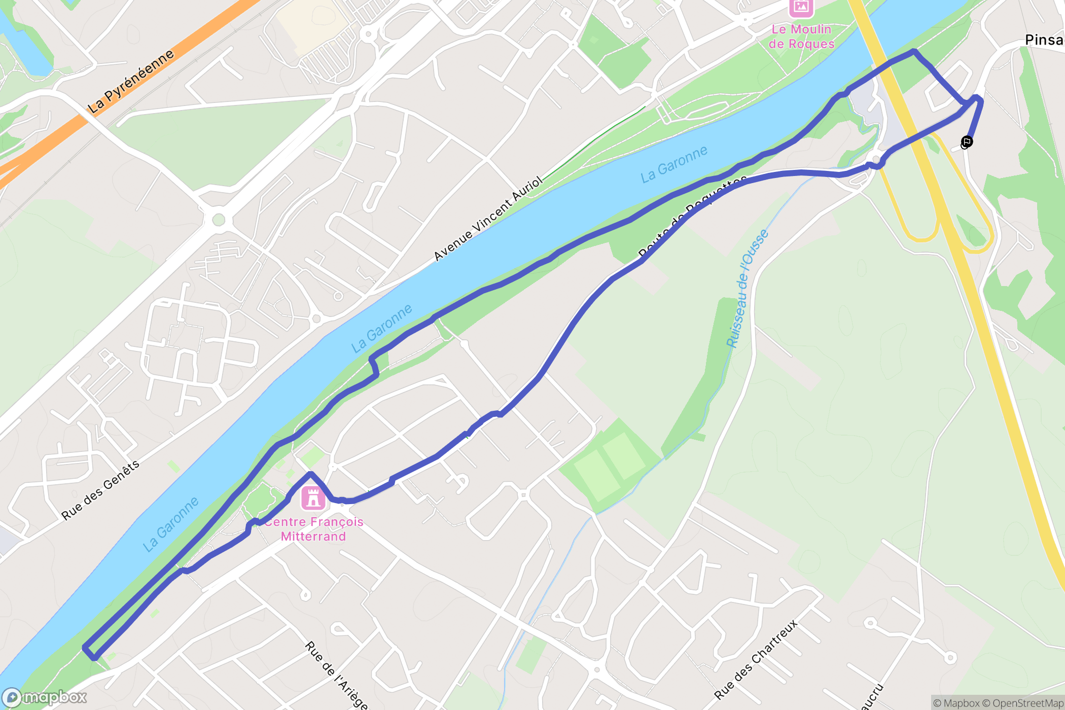 Pinsaguel : carte du parcours de randonnée - France