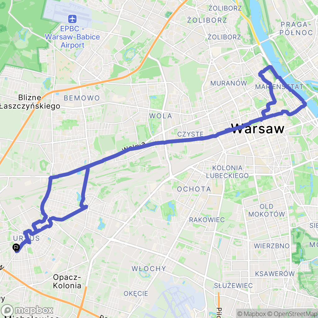 Warszawa: mapa trasy - Poland