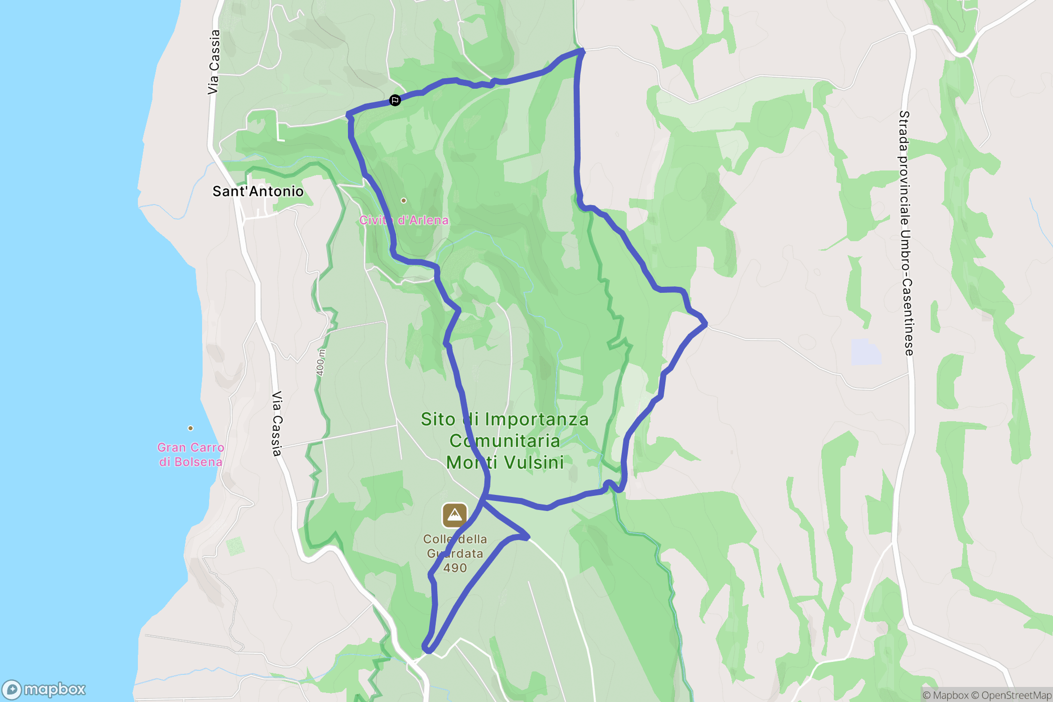  : carte du parcours de randonnée - Italy