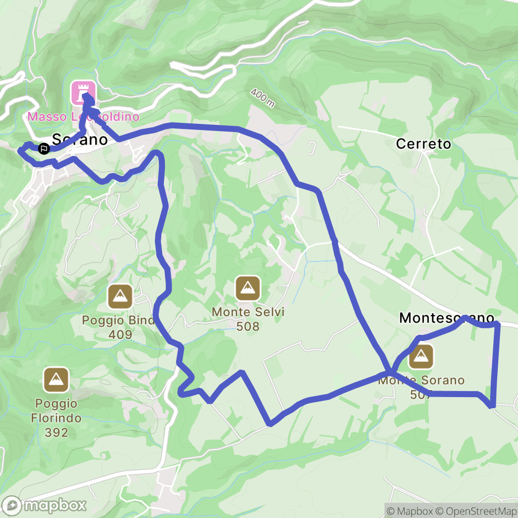 : carte du parcours de randonnée - Italy