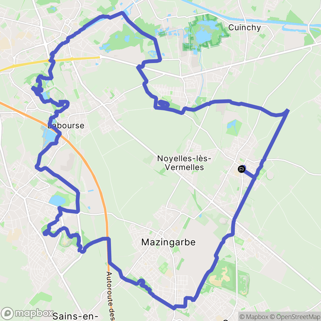Vermelles : carte du parcours de randonnée - France