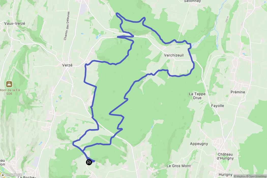 La Roche-Vineuse : carte du parcours de randonnée - France