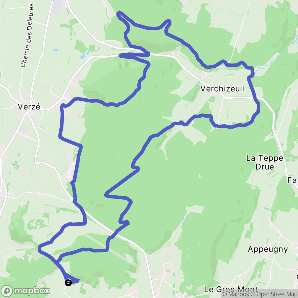 La Roche-Vineuse : carte du parcours de randonnée - France