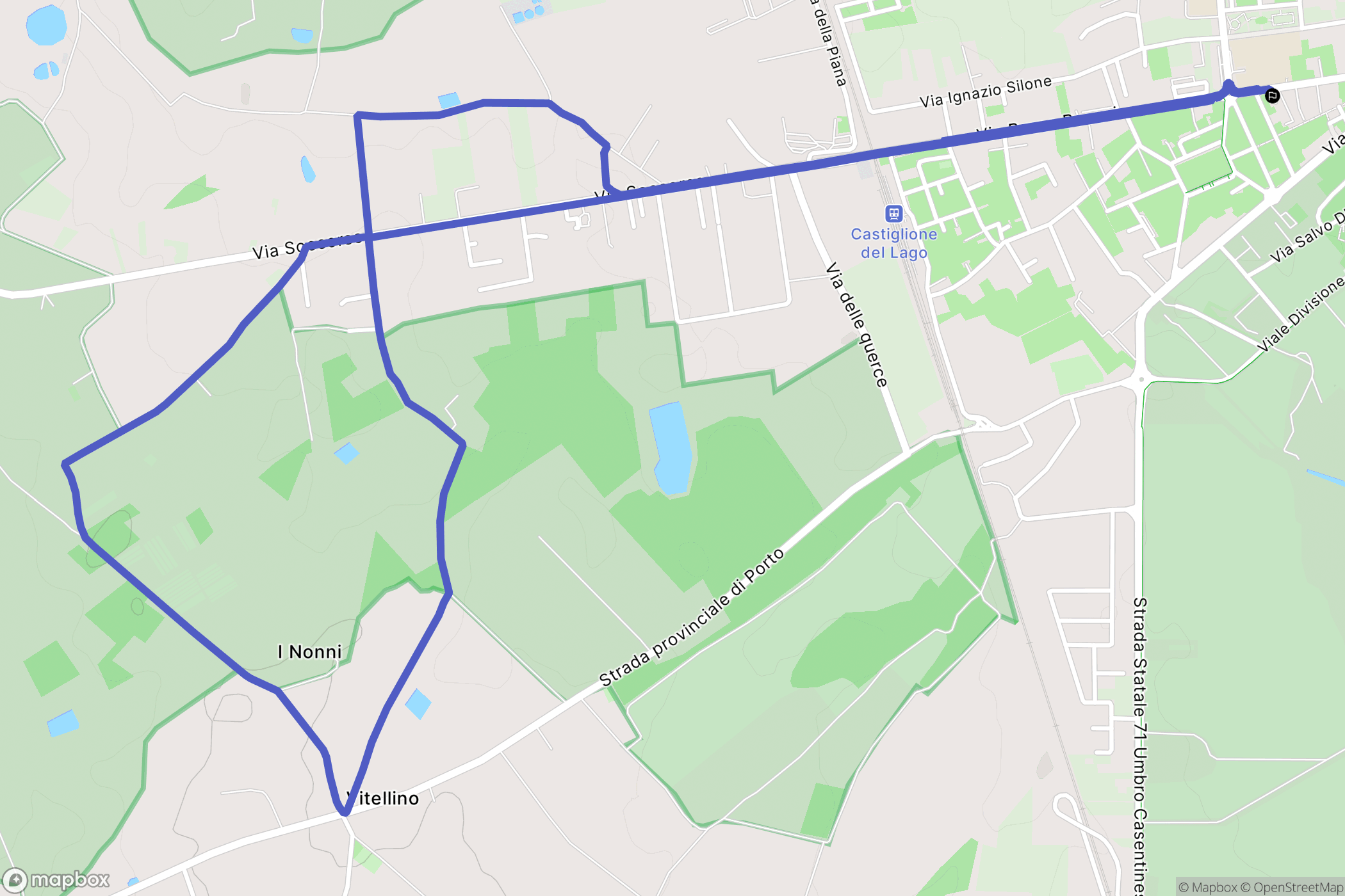Castiglione del Lago : carte du parcours de randonnée - Italy