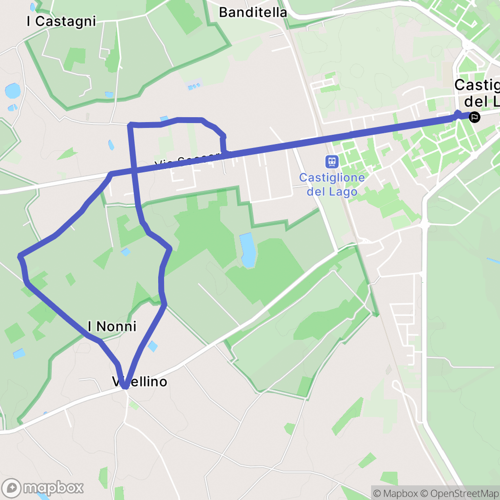 Castiglione del Lago : carte du parcours de randonnée - Italy