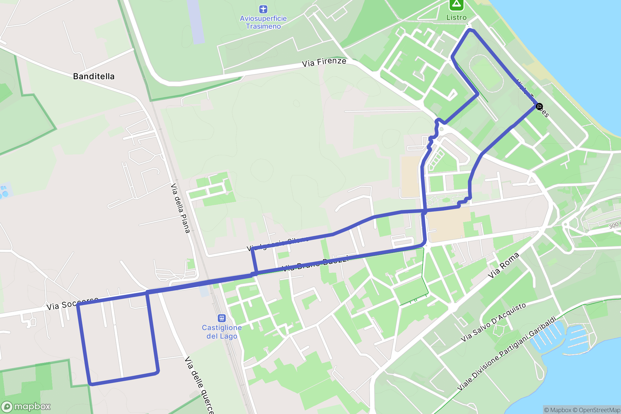 Castiglione del Lago : carte du parcours de randonnée - Italy