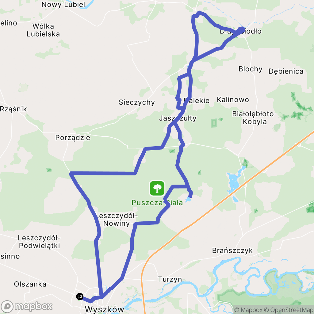 Wyszków: mapa trasy - Poland