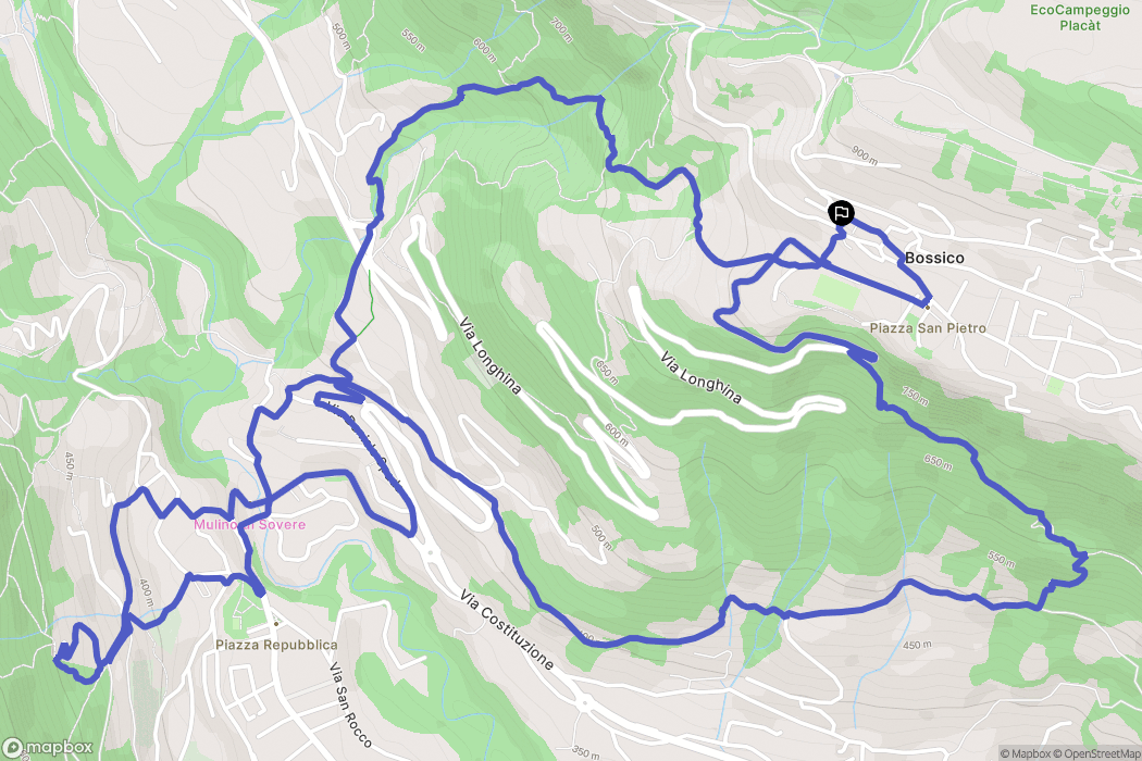 Bossico : carte du parcours de randonnée - Italy