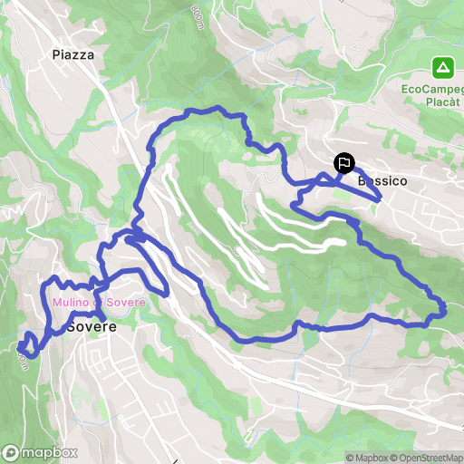 Bossico : carte du parcours de randonnée - Italy