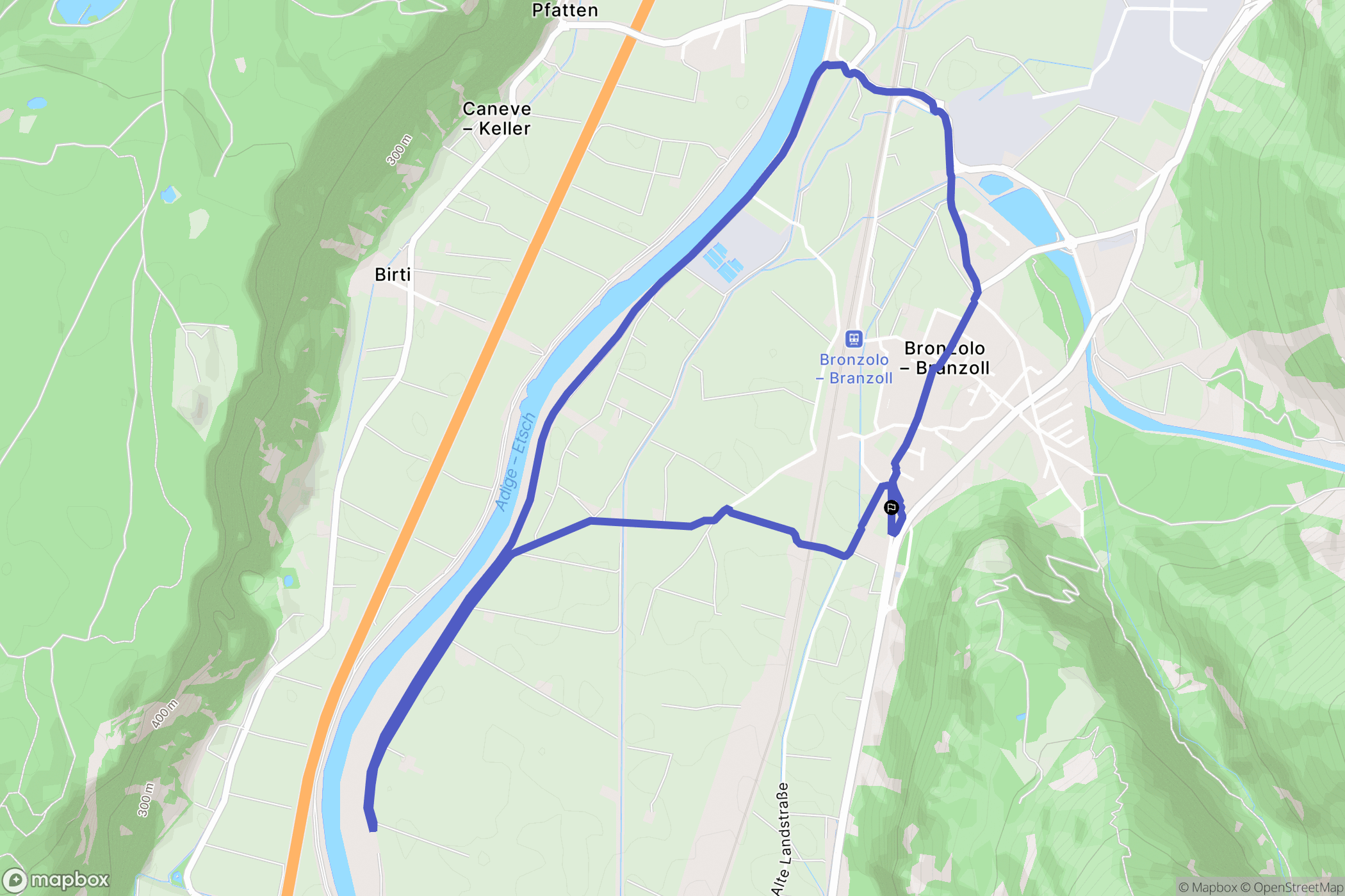 Bronzolo : carte du parcours de randonnée - Italy