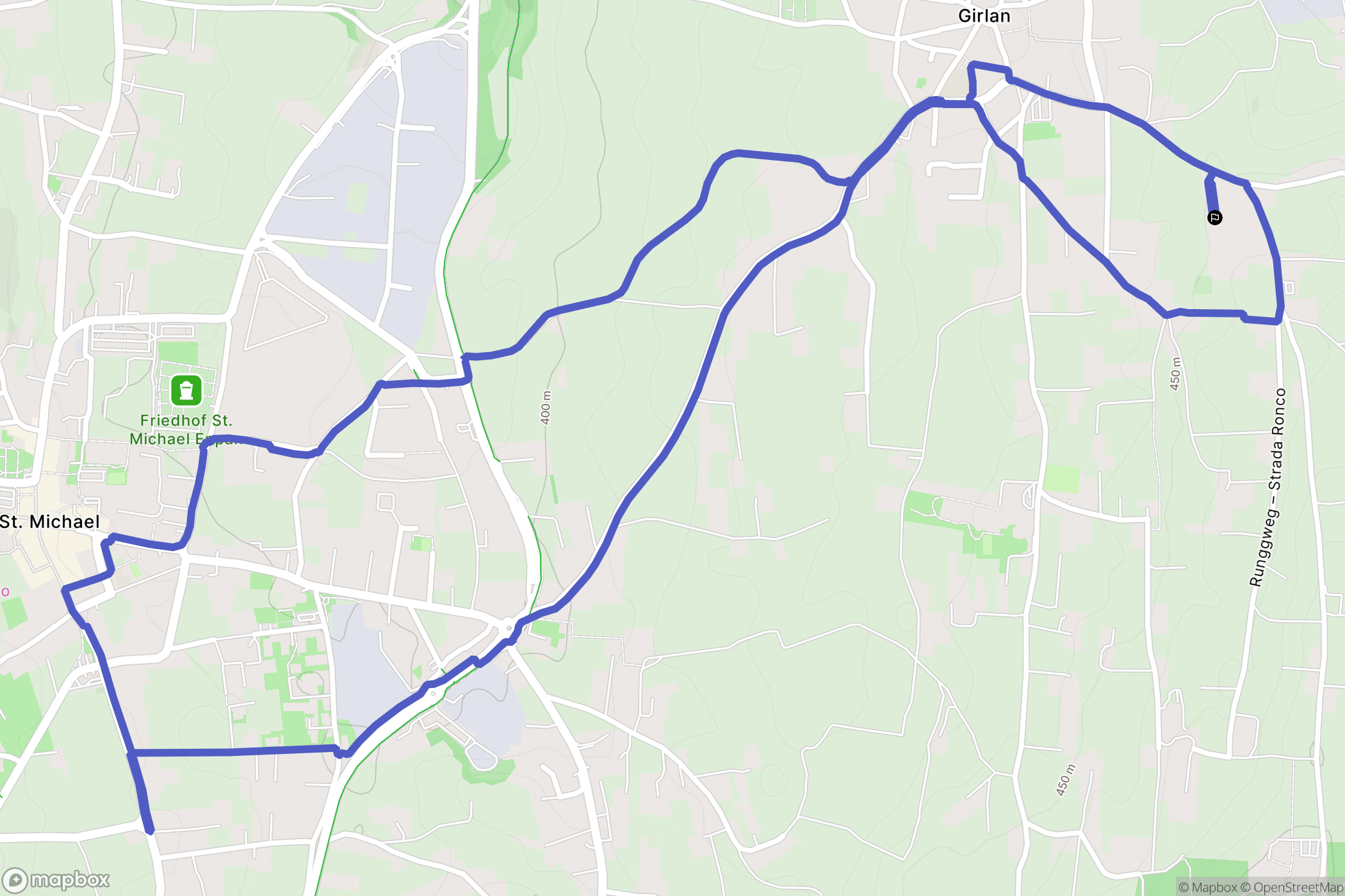 Cornaiano : carte du parcours de randonnée - Italy