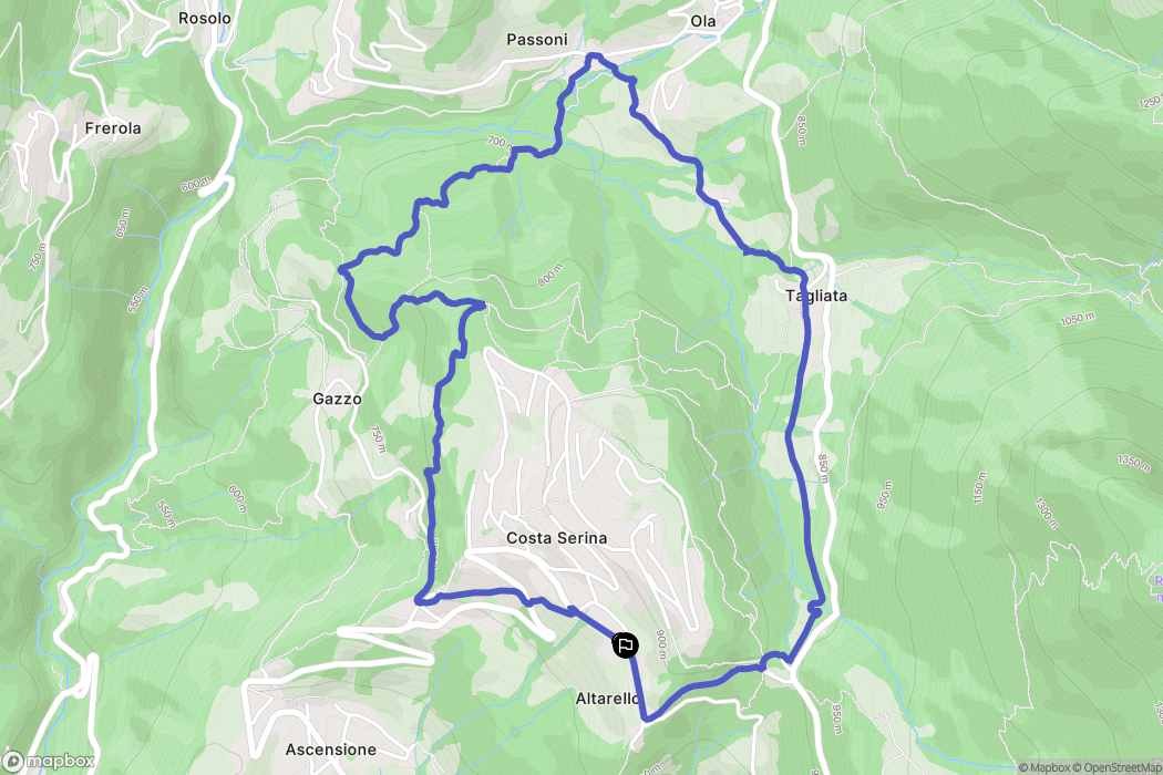 Costa di Serina : carte du parcours de randonnée - Italy