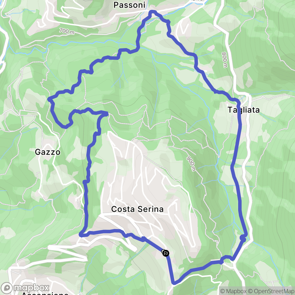Costa di Serina : carte du parcours de randonnée - Italy