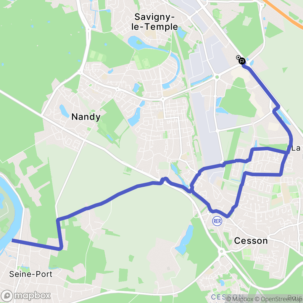 Cesson : carte du parcours de randonnée - France