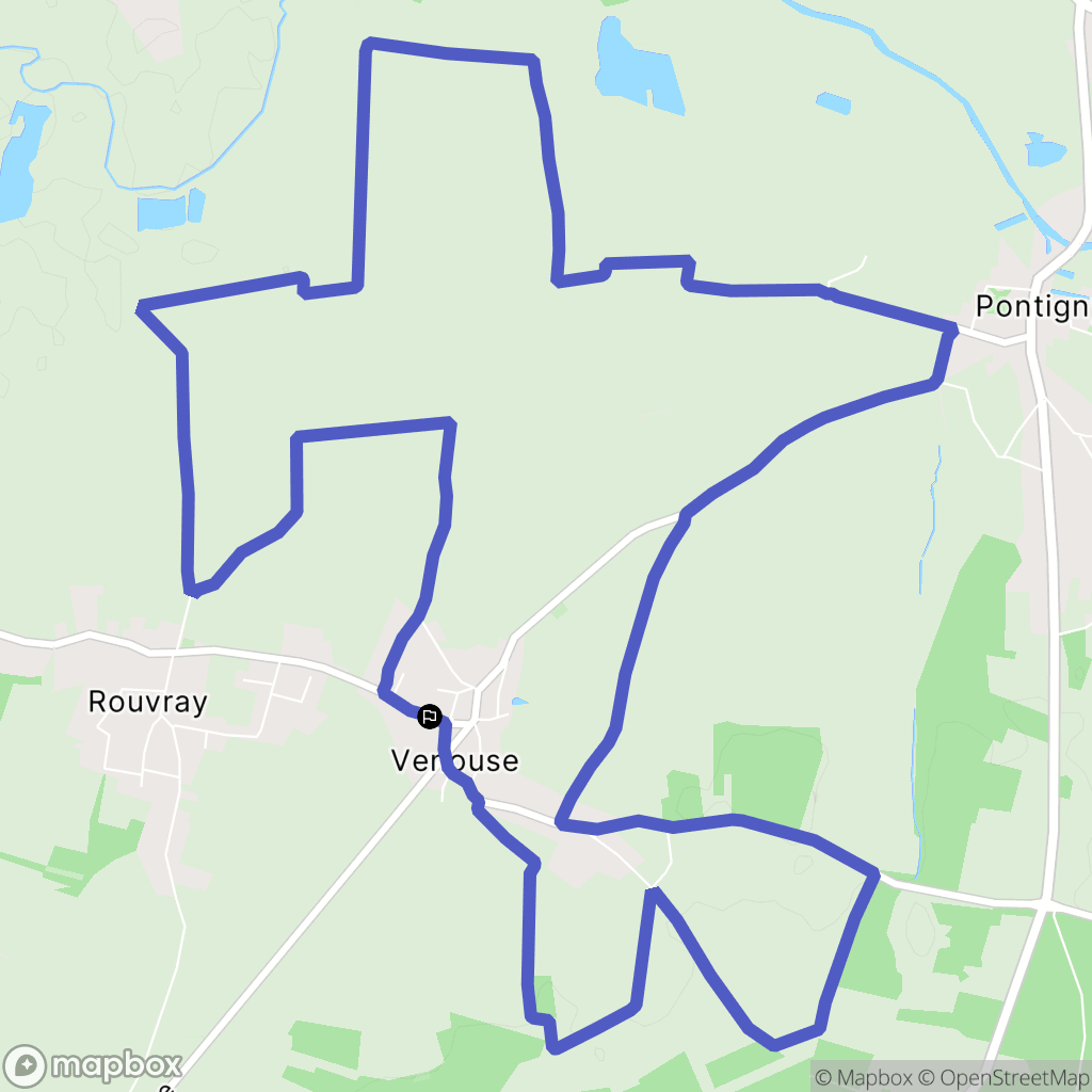 Venouse : carte du parcours de randonnée - France