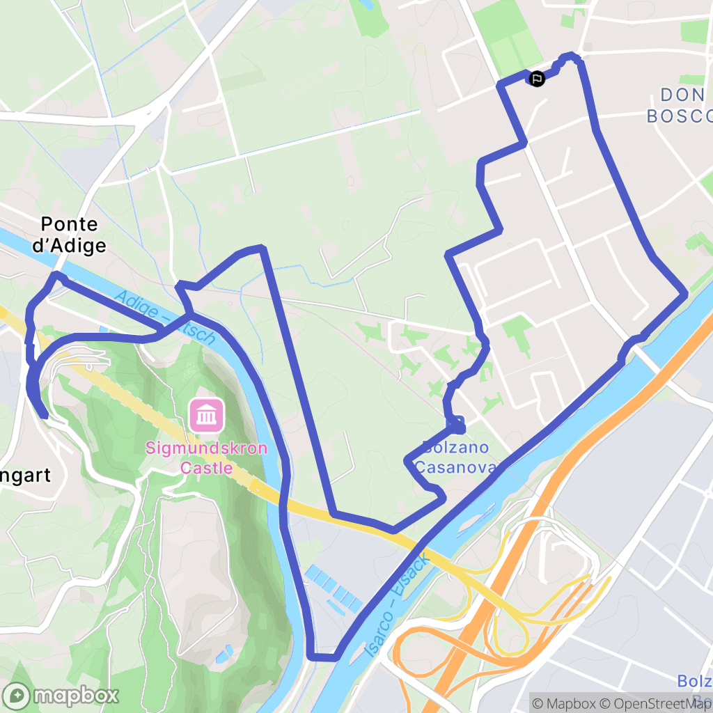 Bolzano : carte du parcours de randonnée - Italy