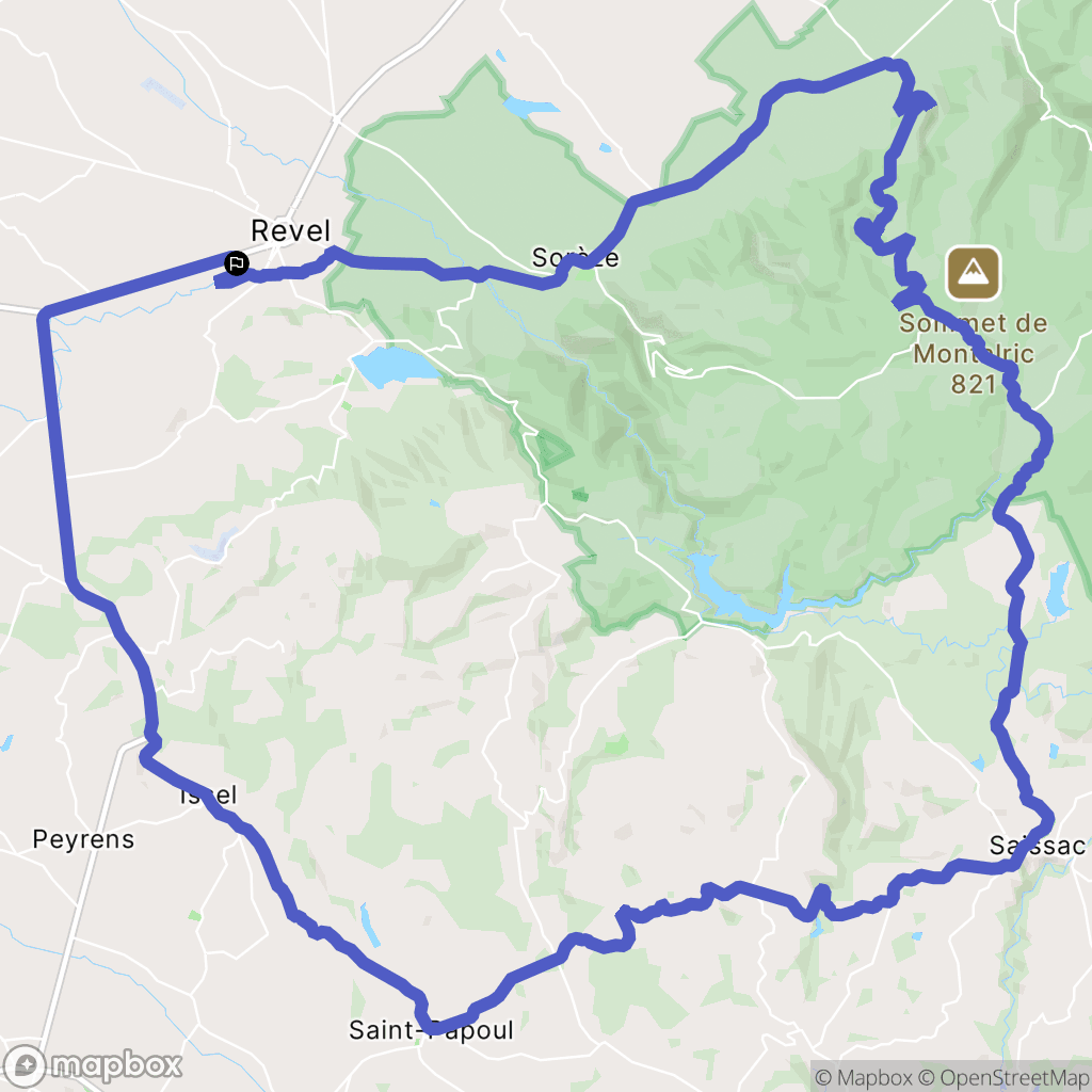 Revel : carte du parcours de randonnée - France