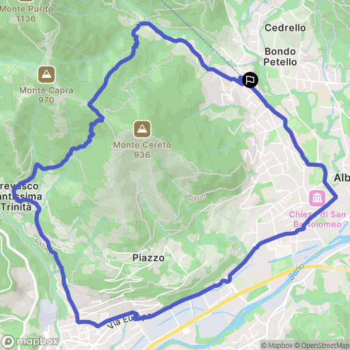 Albino : carte du parcours de randonnée - Italy