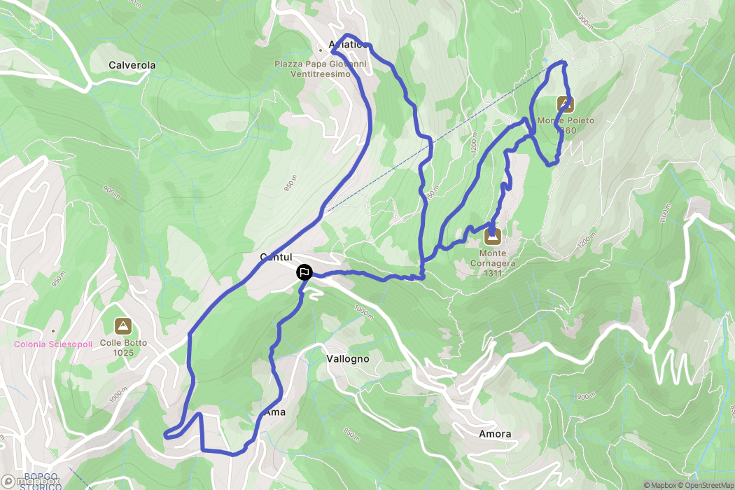 Aviatico : carte du parcours de randonnée - Italy