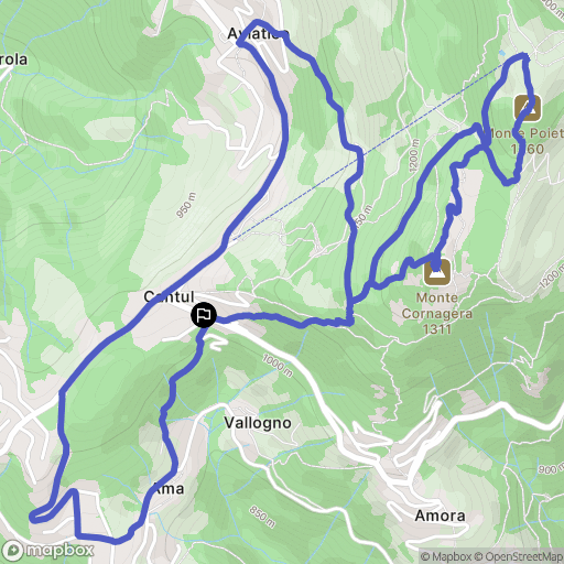 Aviatico : carte du parcours de randonnée - Italy