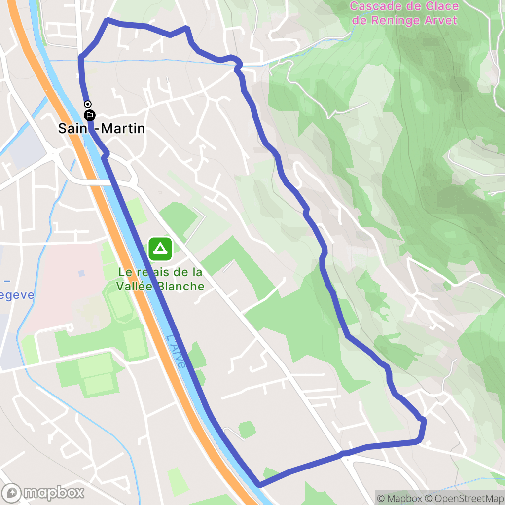 Sallanches : carte du parcours de randonnée - France