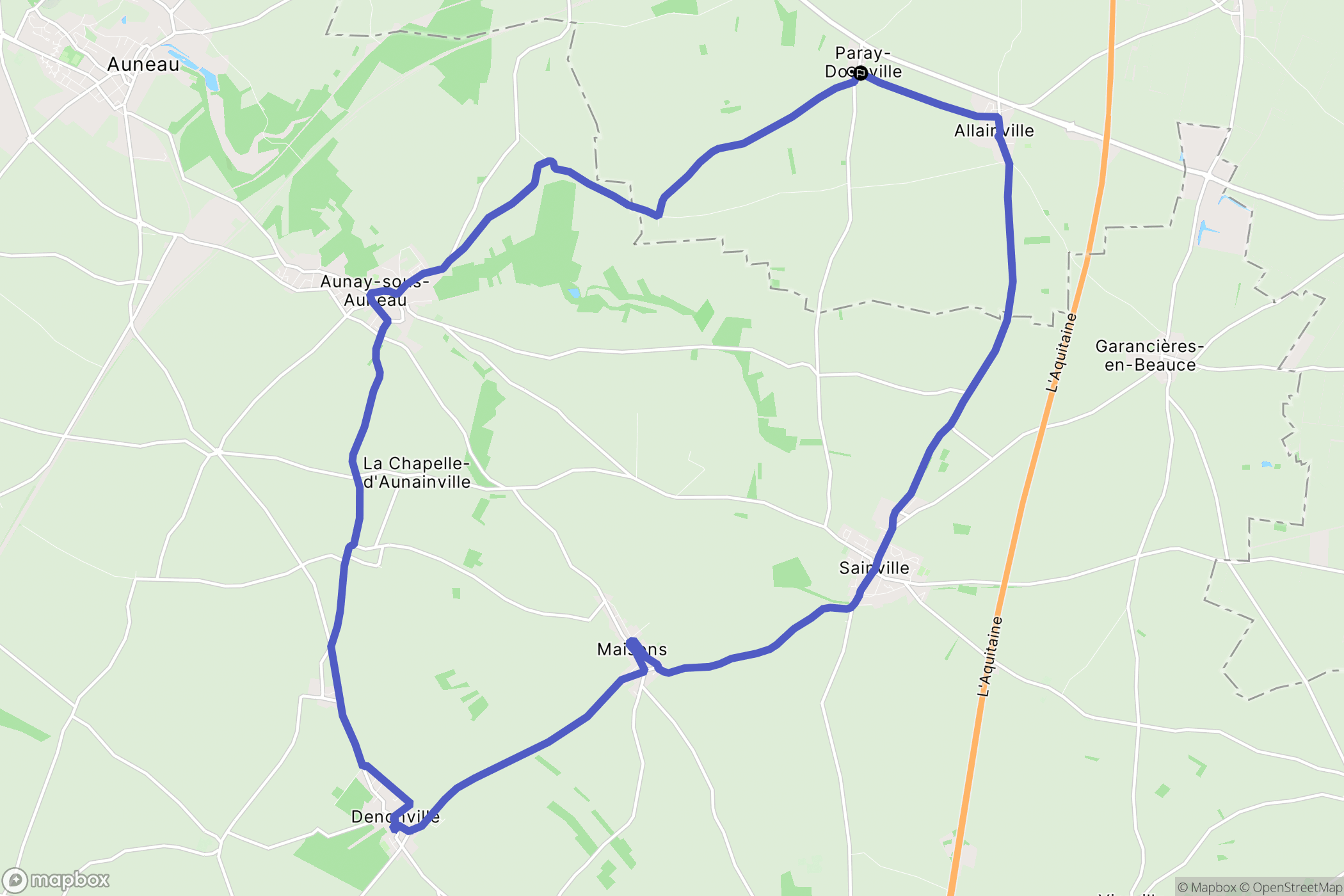 Paray-Douaville : carte du parcours de randonnée - France