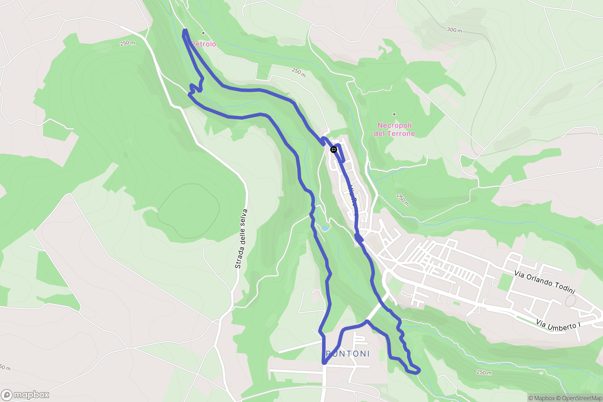 Blera : carte du parcours de randonnée - Italy