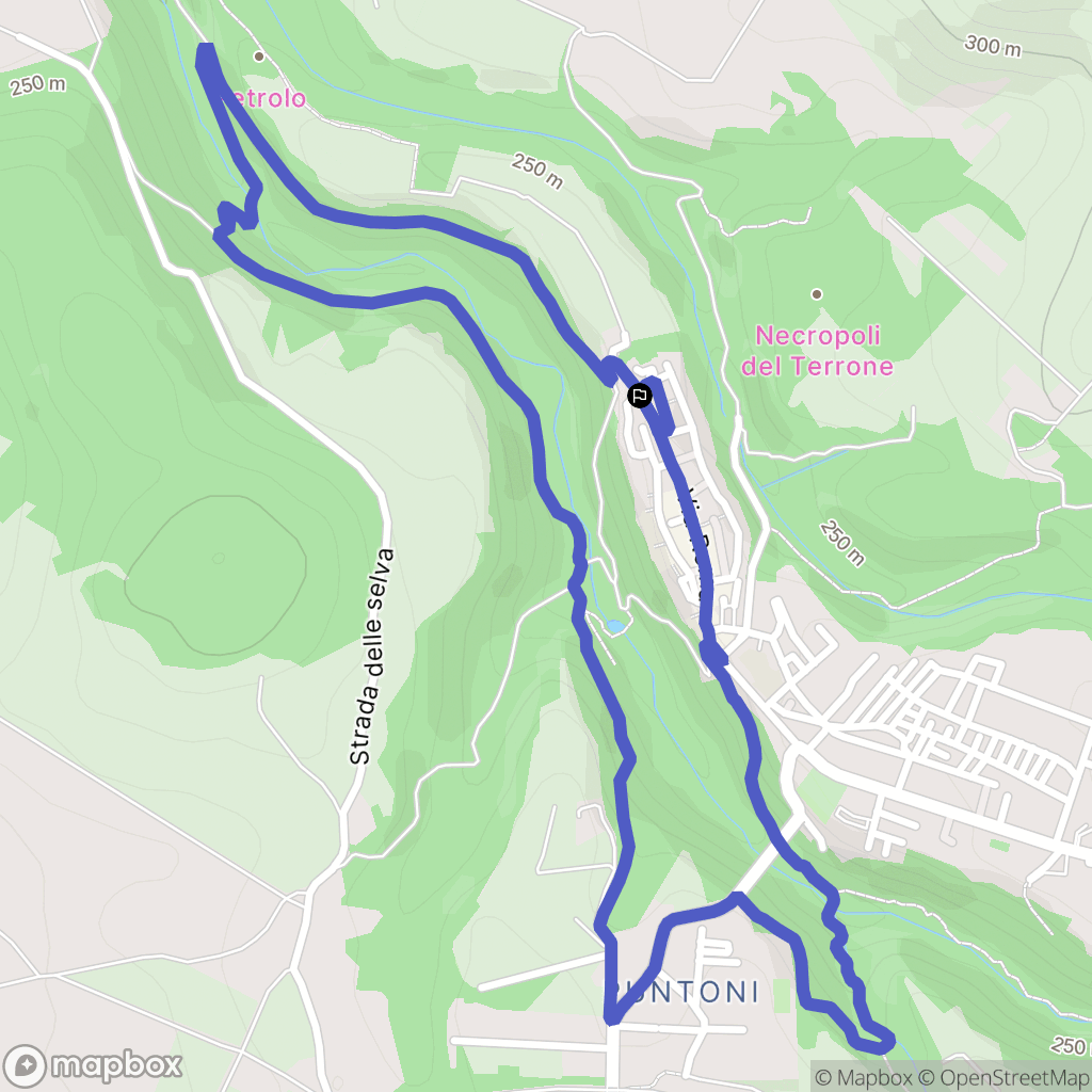 Blera : carte du parcours de randonnée - Italy