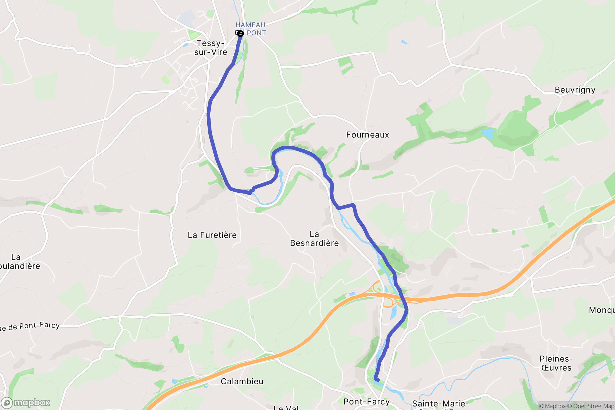 Tessy-Bocage : carte du parcours de randonnée - France