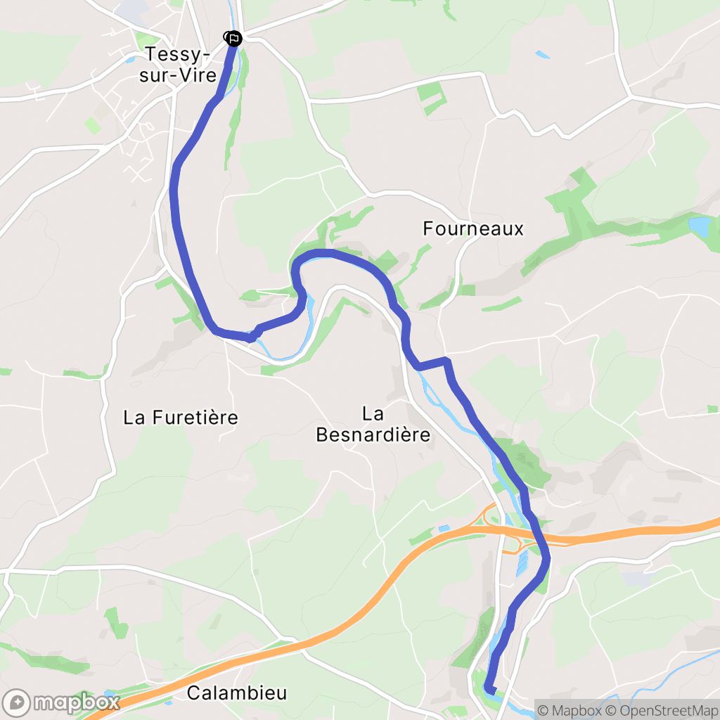Tessy-Bocage : carte du parcours de randonnée - France