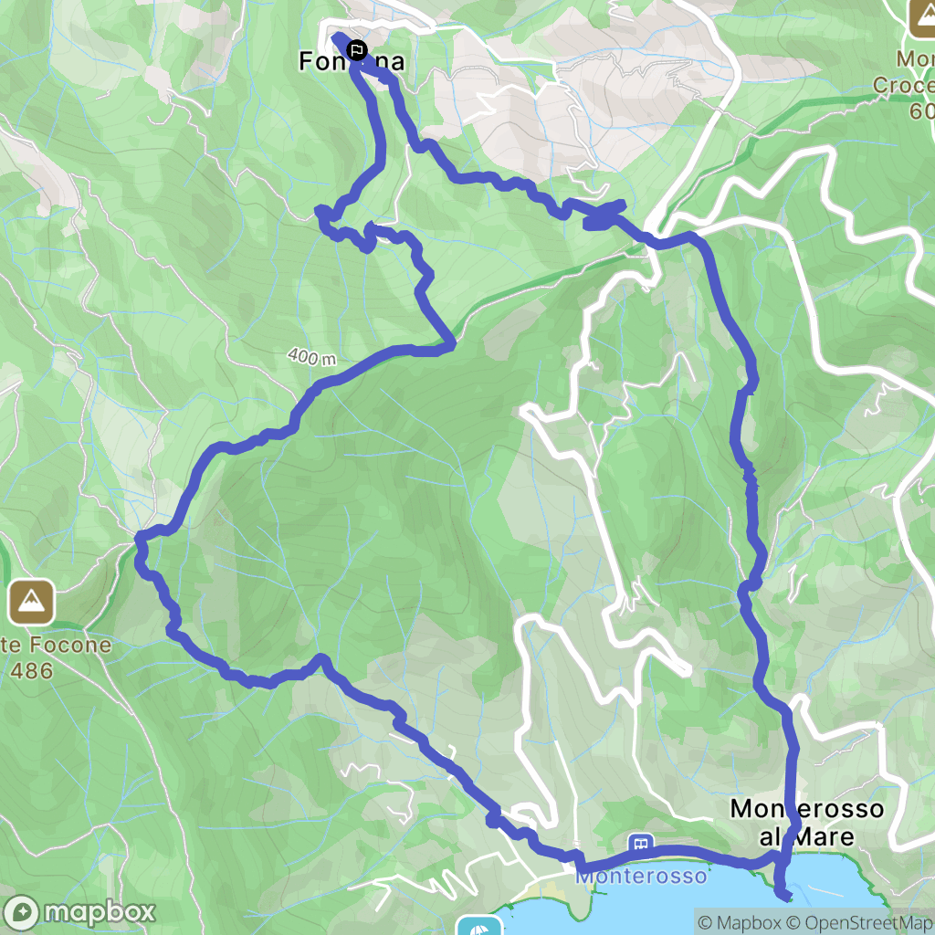 Fontona : carte du parcours de randonnée - Italy