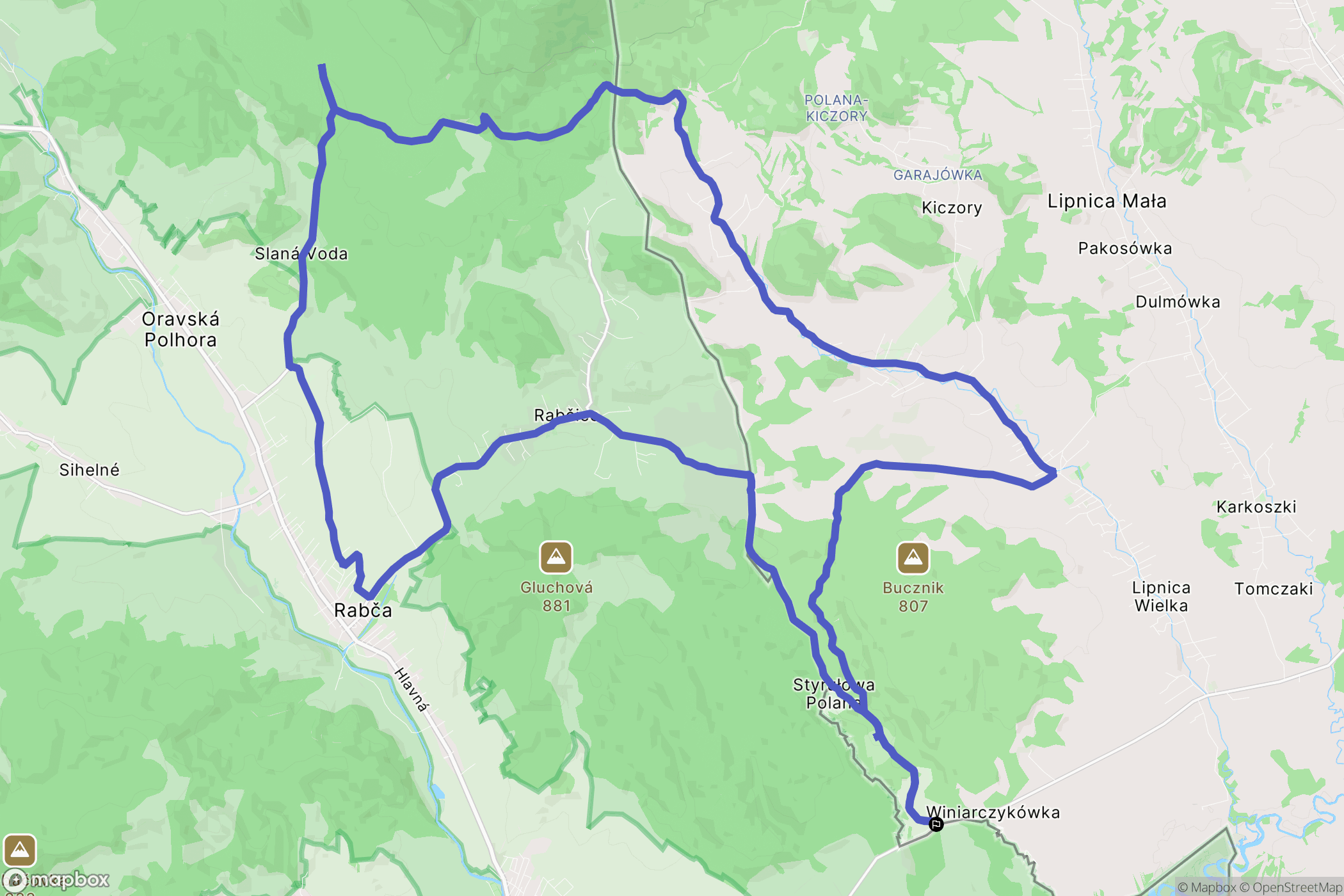 Lipnica Wielka: mapa trasy - Poland