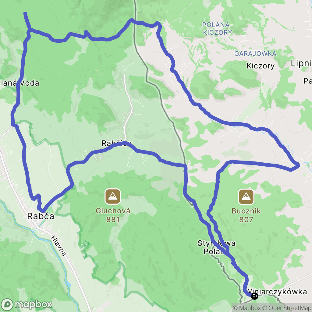 Lipnica Wielka: mapa trasy - Poland