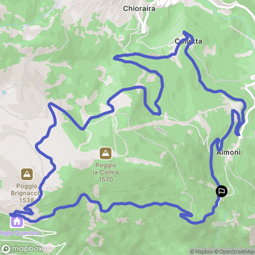 : carte du parcours de randonnée - Italy
