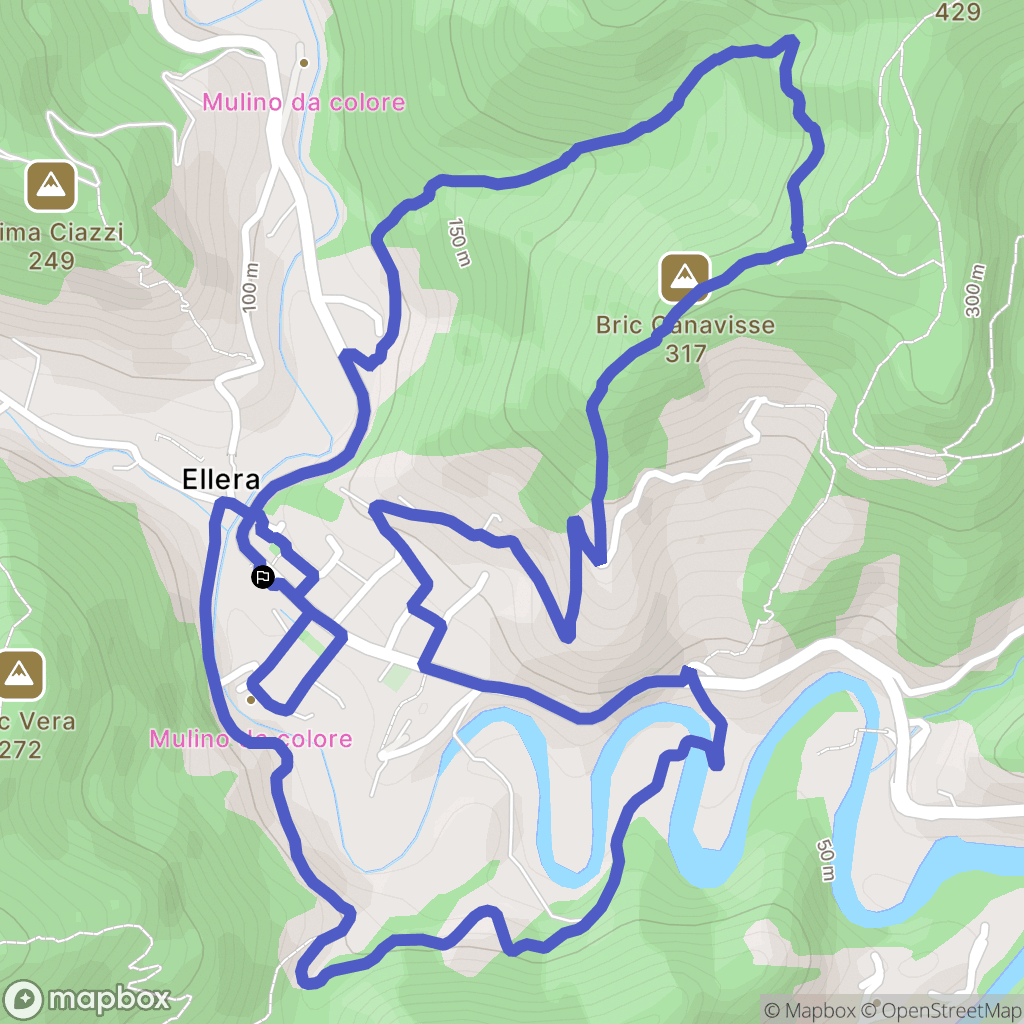 Ellera : carte du parcours de randonnée - Italy