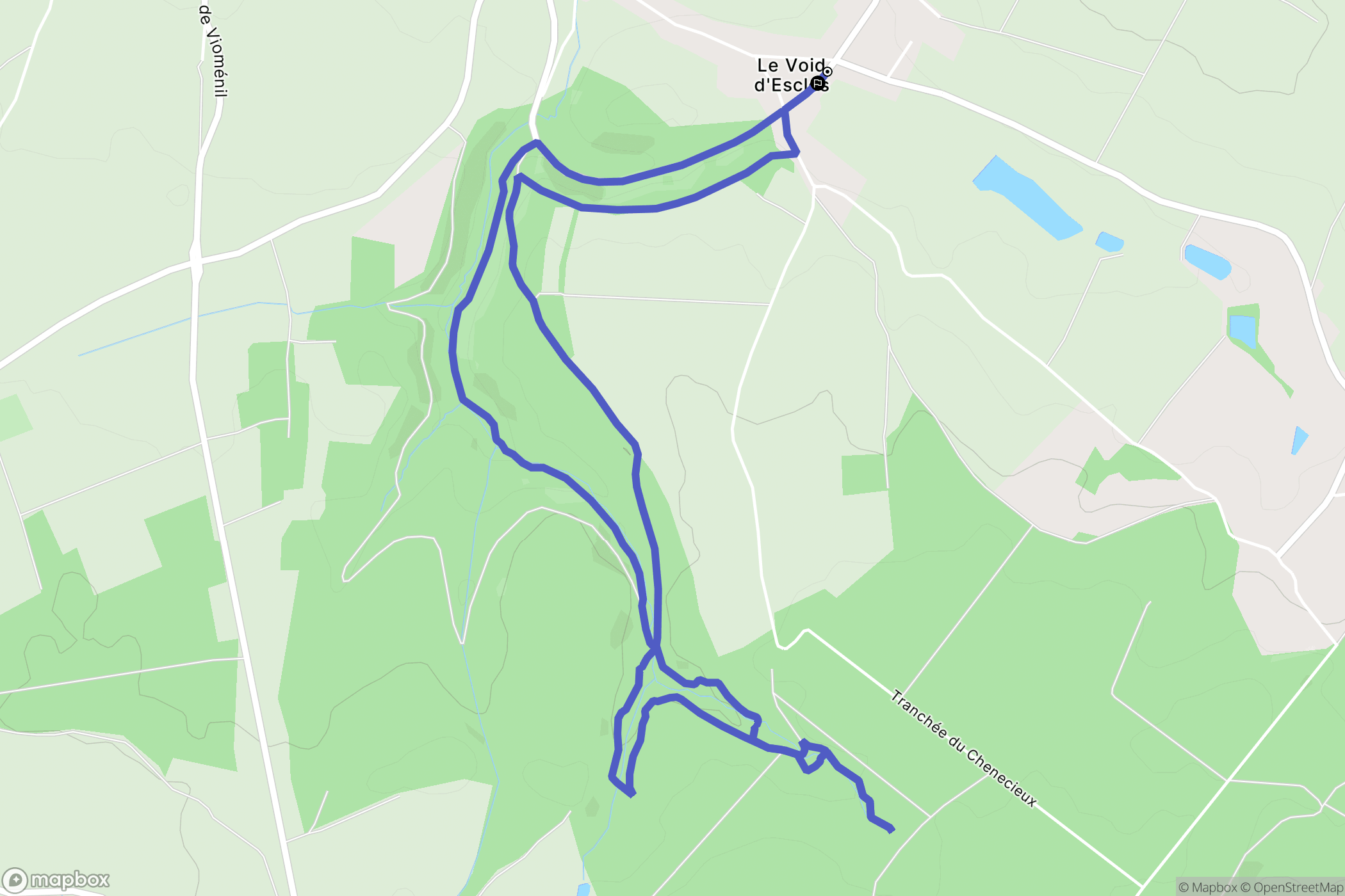 Escles : carte du parcours de randonnée - France