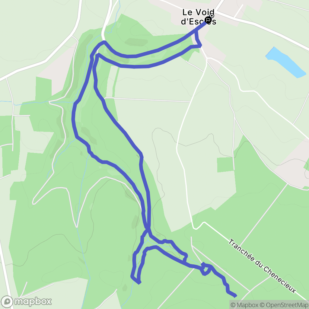 Escles : carte du parcours de randonnée - France