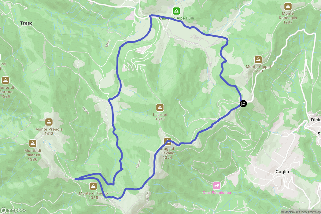  : carte du parcours de randonnée - Italy