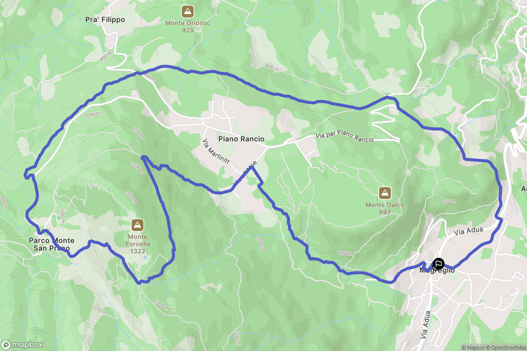 Magreglio : carte du parcours de randonnée - Italy