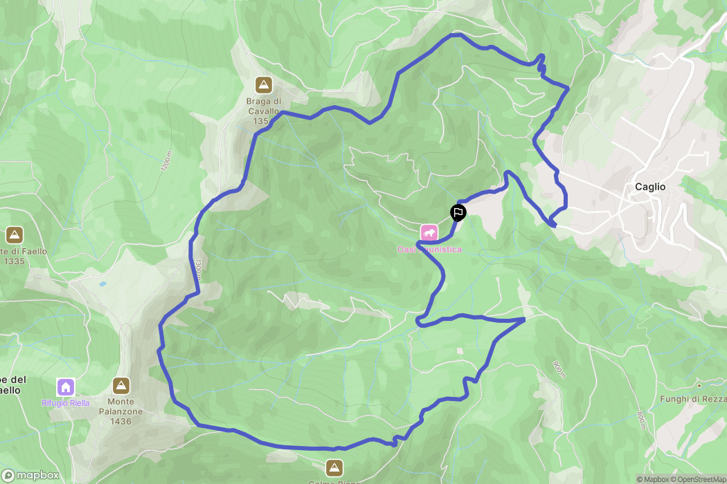 Caglio : carte du parcours de randonnée - Italy