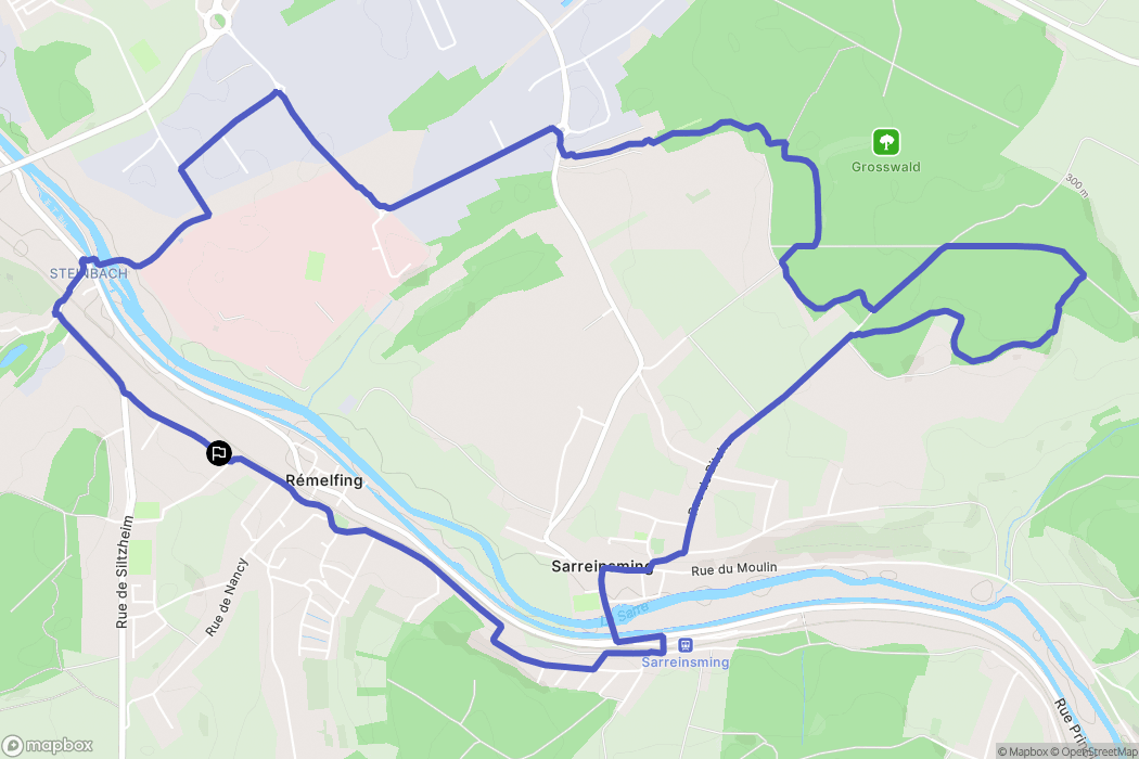 Rémelfing : carte du parcours de randonnée - France
