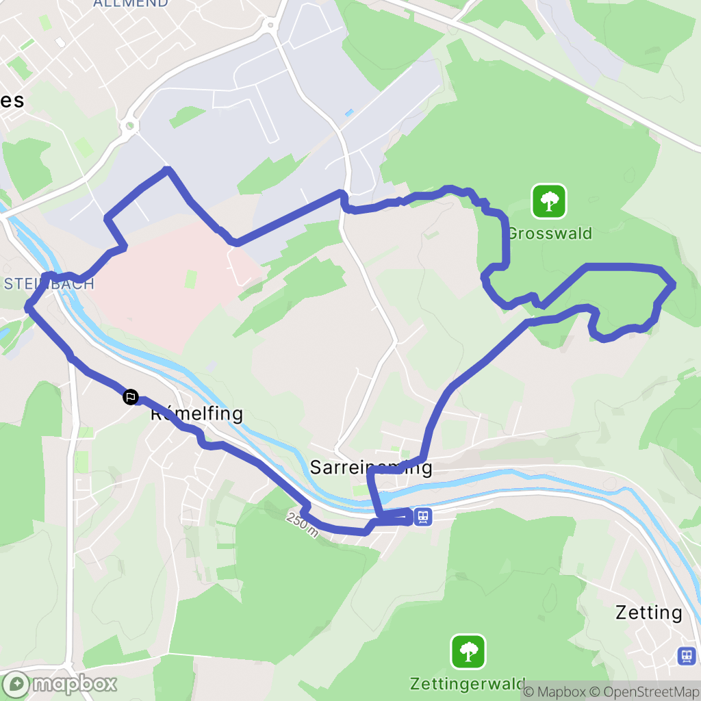 Rémelfing : carte du parcours de randonnée - France
