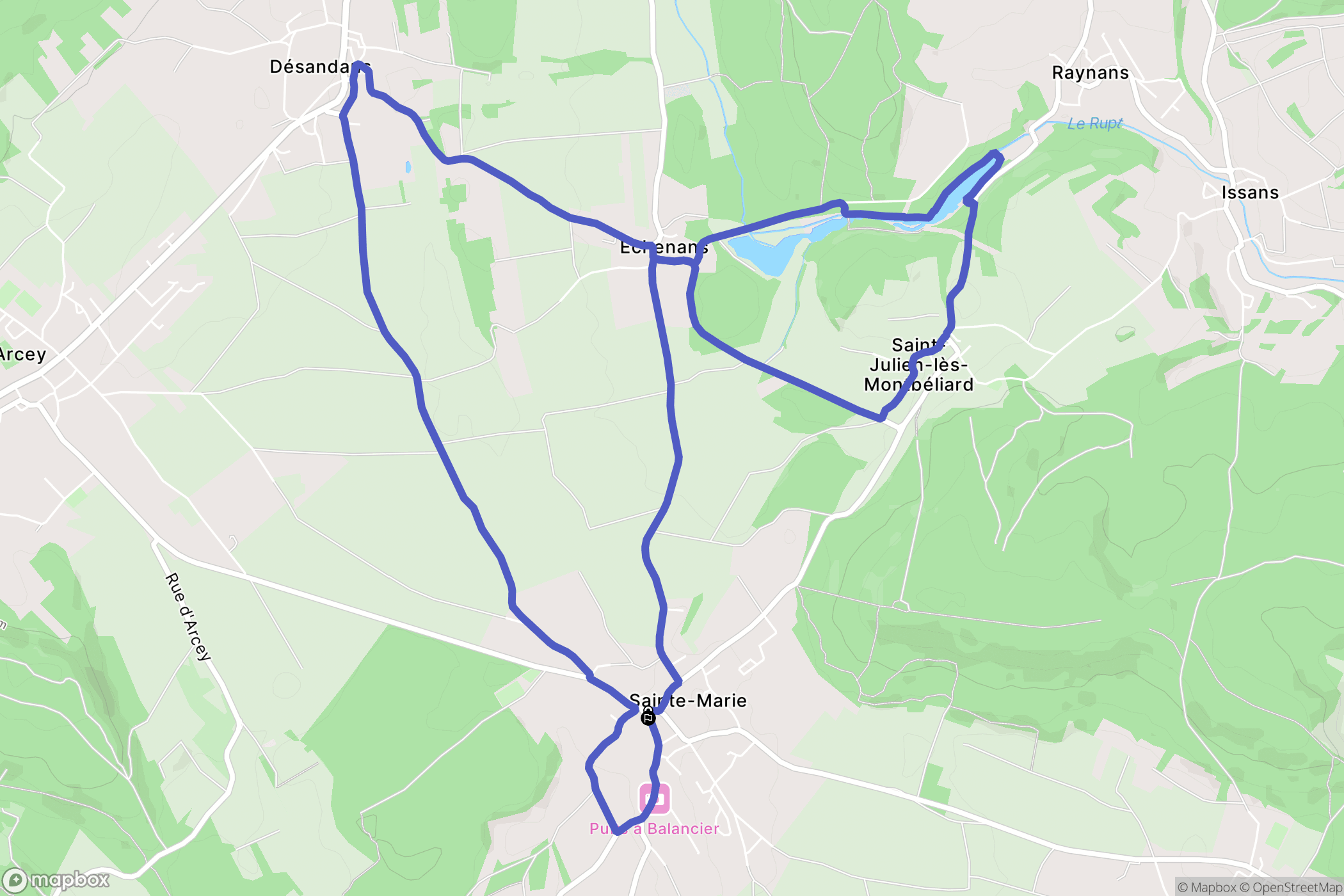 Sainte-Marie : carte du parcours de randonnée - France
