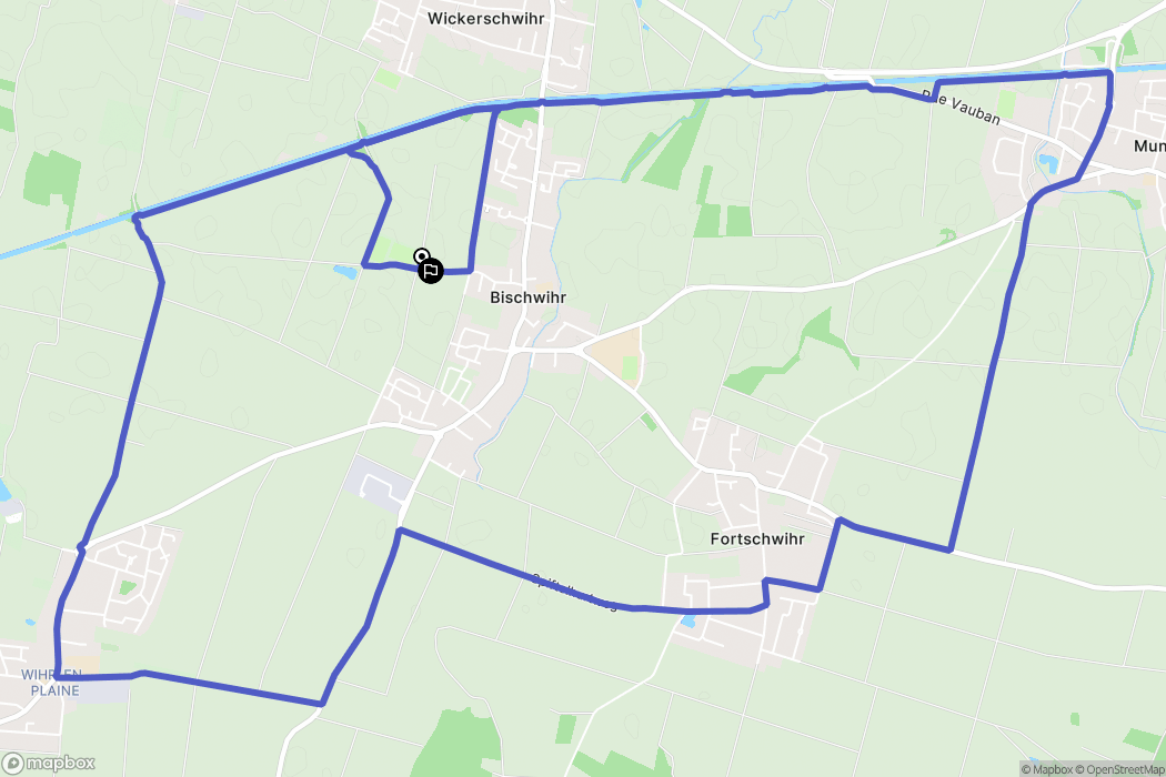 Bischwihr : carte du parcours de randonnée - France