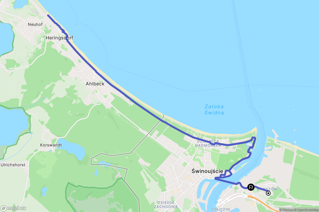 Świnoujście: mapa trasy - Poland