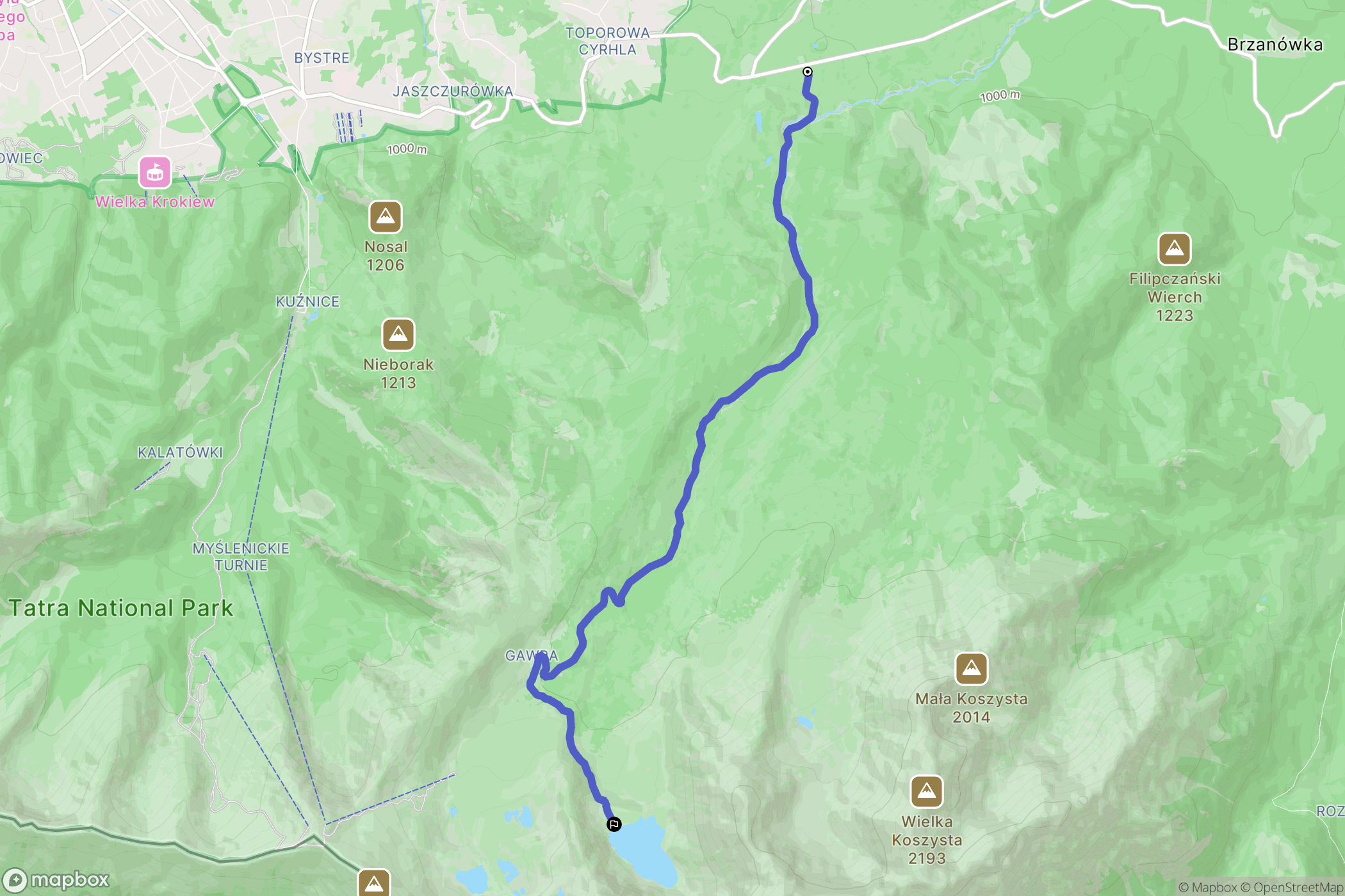 Zakopane: mapa trasy - Poland