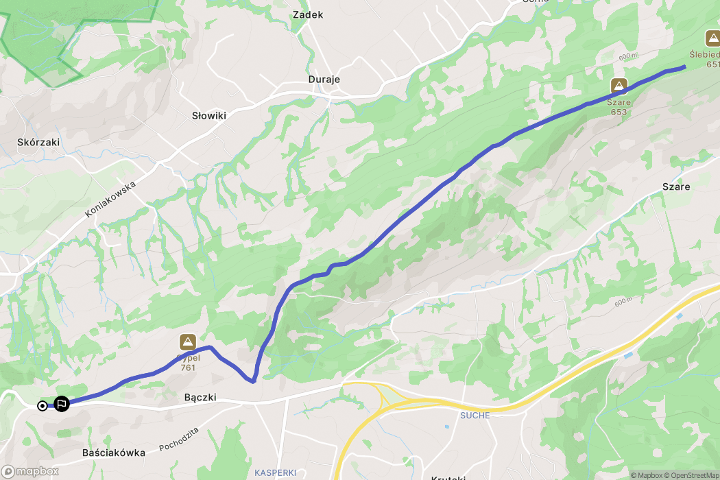 Laliki: mapa trasy - Poland