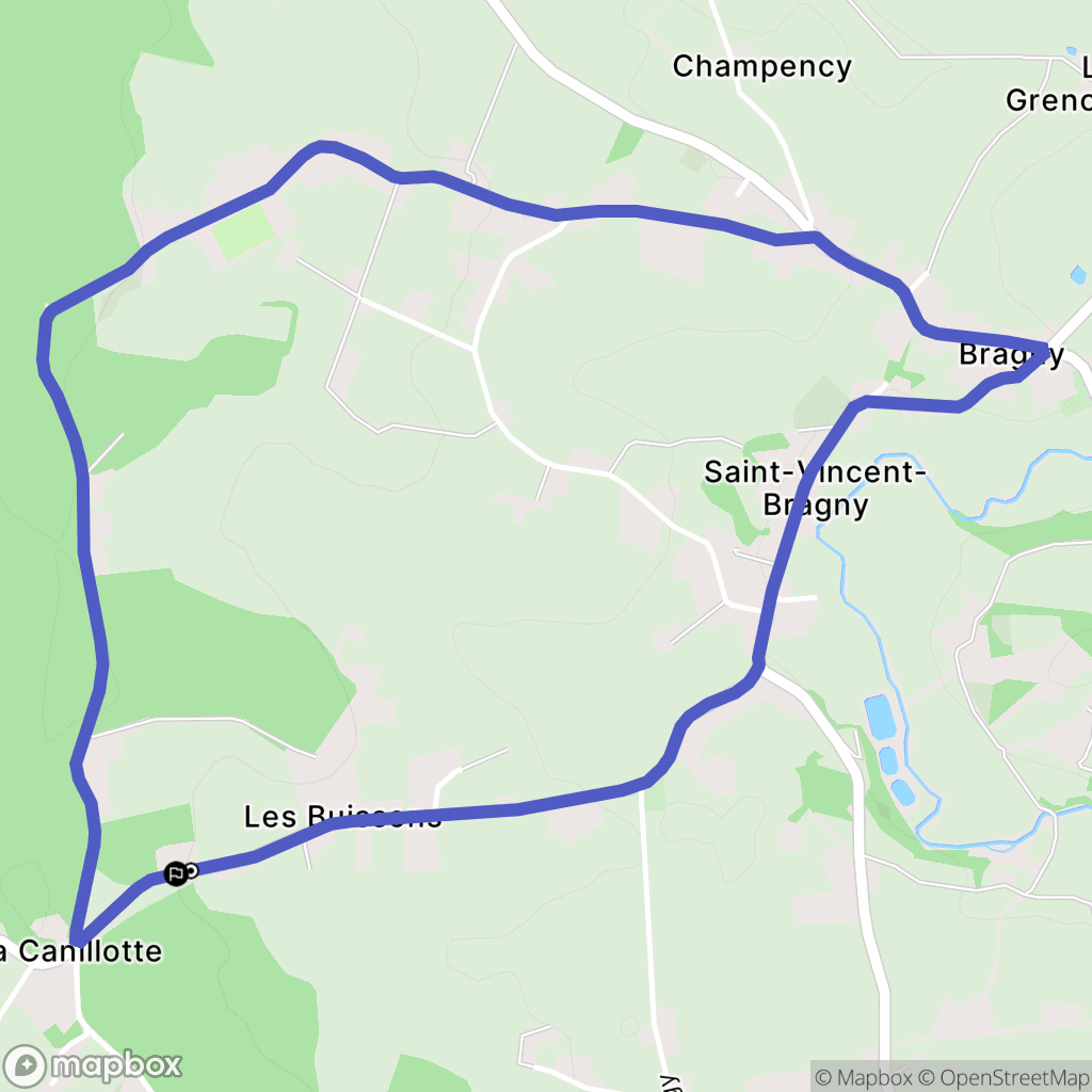 Saint-Vincent-Bragny : carte du parcours de randonnée - France